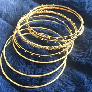 Set of 7 gold bangles